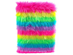 Glamour zápisník duhový plyšový 15,5 × 21,5 cm, 80 stran