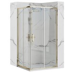 REA/S - Sprchový kout PUNTO 80x100 Gold Se sprchovou vaničkou Savoy black KPL-K2442