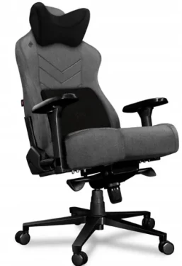 Yumisu 2053 Material šedo-černá / Herní židle / látka / nastavitelná / pojízdná kolečka / nosnost 150 kg (Y-2053-LB-M)