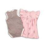 Dívčí set, body a šaty, Minoti, CROWN 4, růžová - 80/86 | 12-18m