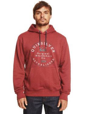 Quiksilver CIRCLE TRIM TIBETAN RED pánská mikina přes hlavu