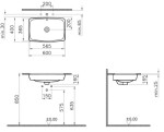 Umyvadlo na desku VitrA Metropole 60x40 cm bez otvoru pro baterii 5668-003-0012 5668-003-0012