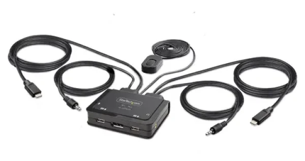 StarTech USB-C KVM switch černá / KVM switch / 2 porty / max. 5120 x 1440 px / kabely v balení (C2-D46-UC2-CBL-KVM)
