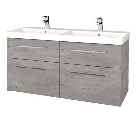 Dřevojas - Umyvadlová skříňka Q MAX SZZ4 120 - D01 Beton / Úchytka T04 / D01 Beton 332143E