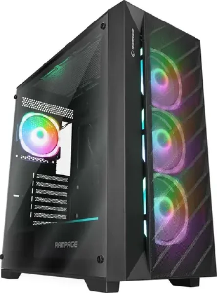 Rampage Prime Mesh ARGB černá / Skříň / Mesh panel / ARGB podsvícení (PRIME)