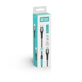 Colorway šedá / Datový kabel / USB-C - Lightning / PD 30W (3A) / 1 m (CW-CBPDCL033-GR)