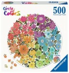 RAVENSBURGER Kulaté Kruh barev: Květiny 500 dílků