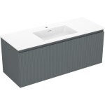 MEXEN/S - Rivel koupelnová skříňka 120 cm s umyvadlem Otis, 1 šuplík, reliéf , grafit mat/bílá mat - 91A20-12047-1-BF66-W18M0 91A20-12047-1-BF66-W18M01