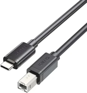 Unitek USB tiskový kabel černá / Kabel / USB-C - USB-B 2.0 / 1 m (C14140ABK03-1M)