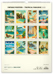 Nástěnný kalendář 2026 NOTIQUE - Vintage plakáty - tropické ráje, 33 x 46 cm