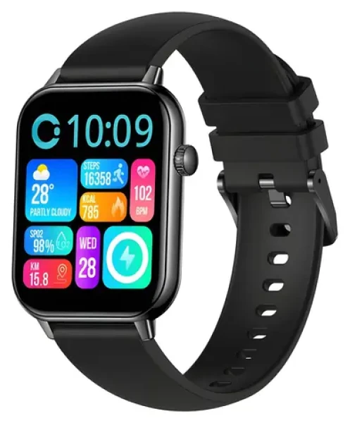 Colmi C28 černá / Chytré hodinky / AMOLED displej / Bluetooth volání / 100+ sportovních režimů (C28-black silicone)