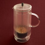 Ferm Living French Press Ripple Thermal 1 l, čirá barva, sklo