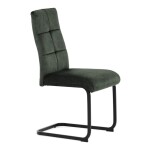 Židle jídelní, zelený samet, černá pohupová podnož