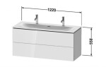 DURAVIT - L-Cube Umyvadlová skříňka 55x122x48 cm, 2 zásuvky, lesklá bílá LC630902222