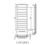 CERANO - Elektrický sušák ručníků Domenico - 187 W - bílá lesklá - 1160x550 mm LIV-W-ER-11-55