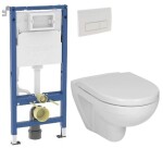 GEBERIT DuofixBasic s bílým tlačítkem DELTA51 + WC JIKA LYRA PLUS + SEDÁTKO DURAPLAST 458.103.00.2 51BI LY6