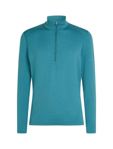 Pánské merino tričko s dlouhým rukávem ICEBREAKER Mens 200 Oasis LS Half Zip, Topaz velikost: L