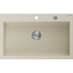 MEXEN - Elix granitový dřez 1-miska 800 x 500 mm, béžový, sifon chrom 6527801005-69