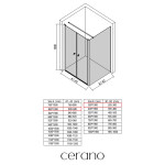 CERANO - Sprchový kout Antelo L - L/P - 6 mm - černá matná, transparentní sklo - 80x30 - otočný CER-666460