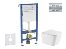 GEBERIT - Duofix Set předstěnové instalace, klozetu Arkas I a sedátka softclose, tlačítko Delta01, lesklý chrom SANI11CA1172