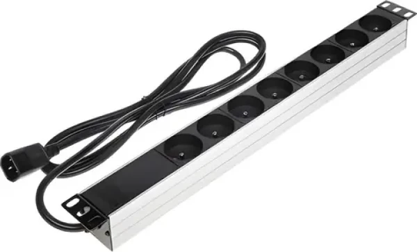 Delta PD-8/RACK/IEC / Zásuvková lišta / 19" / 1U / 8x zásuvka 230V / IEC (PD-8/RACK/IEC)