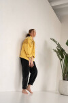 Žlutá dámská džínová bunda ozdobnými kamínky třásněmi model 16148789 Žlutá ZAC&ZOE