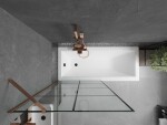MEXEN/S - Next vanová zástěna FIX 90x150, černý dekor, růžové zlato 895-090-000-00-77-60