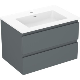 MEXEN/S - Orio koupelnová skříňka 70 cm s umyvadlem Otis, 2 zásuvky, grafit mat/bílá mat 91A10-07047-2-BFF66-W18M01