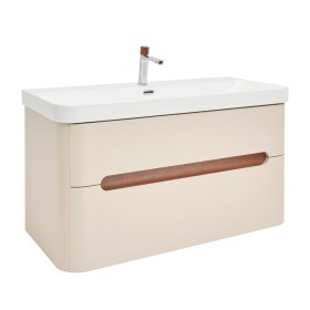 Koupelnová skříňka s umyvadlem a baterií SAT Fusion 97,5x53x45 cm pískově béžová mat SATFUSION2100BEUBA SATFUSION2100BEUBA