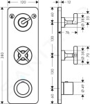 AXOR - Citterio E Termostatická baterie pod omítku, pro 2 spotřebiče, chrom 36703000