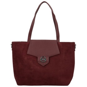Trendy dámská koženková kabelka na rameno Coveri Hilari, vínová
