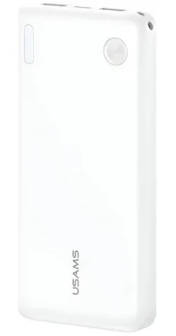 USAMS PB83 bílá / Powerbanka / 10 000 mAh / 2x USB-A, 1x USB-C / LED displej (10KCD25302)