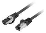 Lanberg CAT8.1 S/FTP CU 2m černá / Patch kabel / LSZH / 2000 MHz / 40 Gbit/s / Fluke (PCF8-10CU-0200-BK)
