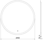 MEXEN - Oro zrcadlo s osvětlením 90 cm, LED 6000K, 9824-090-090-611-00