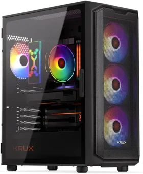 KRUX Orona černá / PC skříň / ATX / 2x USB-A 2.0 1x USB-A 3.0 / průhledná bočnice / bez zdroje (KRXD003)