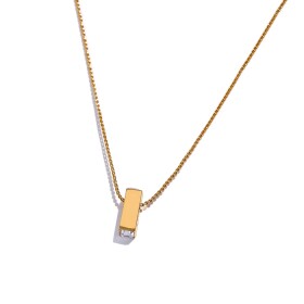 Ocelový náhrdelník Sabrina - chirurgická ocel, zirkon, Zlatá 42 cm + 5 cm (prodloužení)