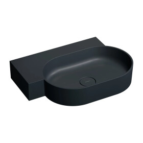 OMNIRES - OVO M+ umyvadlo na desku/závěsné - levé, 64 x 44 cm, black lava mat; OVO645UWLBLV