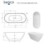 BESCO - Volně stojící vana MOYA bílá lesklá - Barva - Bílá lesklá, Barva sifonu - Bílá, Rozměr vany - 170 × 70 cm VANMOYA170WC