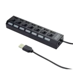 Gembird USB 2.0 HUB se 7-porty a spínači černá / 5V / 2A / 7 portů (UHB-U2P7-03)
