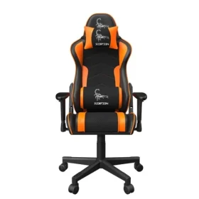 Gembird SCORPION 04 herní židle oranžová / nosnost 136kg / sklopné až do úhlu 160° / 2D / kůže + síťovina (GC-SCORPION-04X)