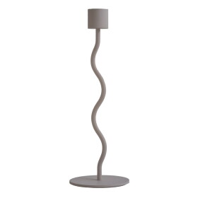 COOEE Design Kovový svícen Curved Taupe 26 cm, béžová barva, kov