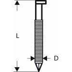 Hřebíky s hlavou tvaru D v pásu SN34DK 75RG - 2,8 mm, 75 mm, verzinkt, gerillt 3000 ks Bosch Accessories 2608200021 Rozm