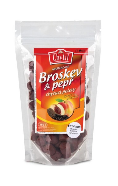 Chytil Chytací pelety s dírou 250g - Broskev Pepř 14 mm,Chytil Chytací pelety s dírou 250g - Broskev Pepř 14 mm