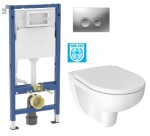 GEBERIT DuofixBasic s matným tlačítkem DELTA21 + WC JIKA LYRA PLUS RIMLESS + SEDÁTKO DURAPLAST 458.103.00.2 21MA LY1
