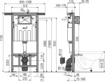 ALCADRAIN Jádromodul - předstěnový instalační systém s bílým tlačítkem M1710 + WC MEXEN TEO ČERNÁ Rimless + SEDÁTKO AM102/1120 M1710 ME02