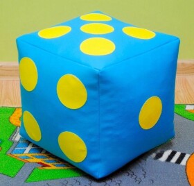 FRONTI Dětský taburet KOSTKA 35 cm - světlemodrá + žlutá