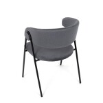 Židle jidelní, šedá látka, černá kovová noha