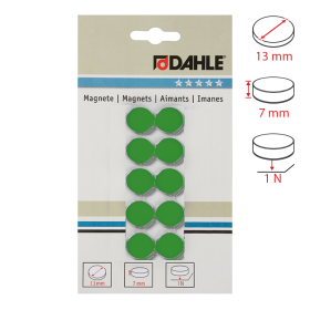 Dahle magnet plánovací, Ø 13 mm, 1 N, 10 ks, zelený