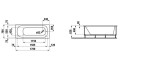 Laufen - Solutions Vana s konstrukcí a L-panelem pravým, 170x70 cm, bílá H2225060000001