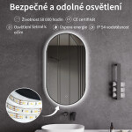 CERANO - Koupelnové LED zrcadlo Balzo, kovový rám - černá matná - 40x60 CER-NT8144H-40X60